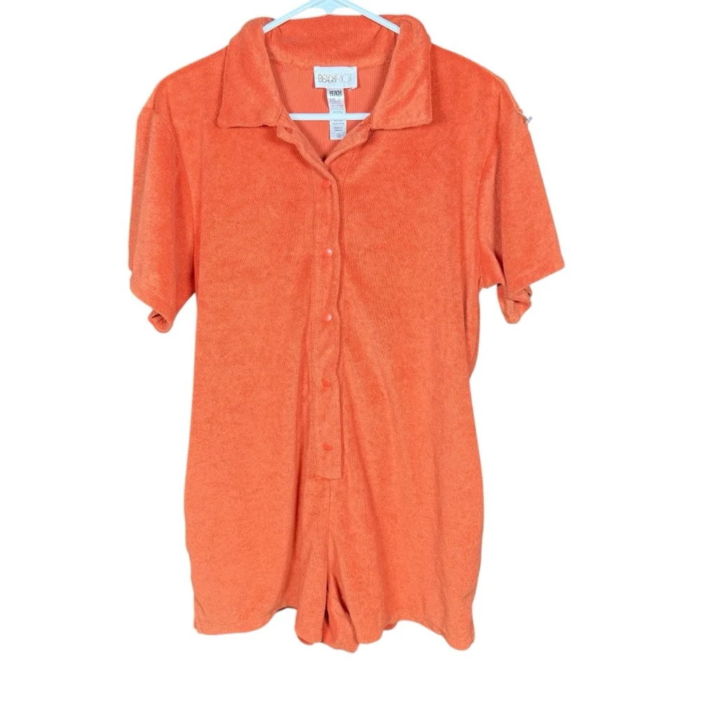 Beach Riot Gia Terry‎ Cloth Romper Orange Size M - Picture 2 of 6
